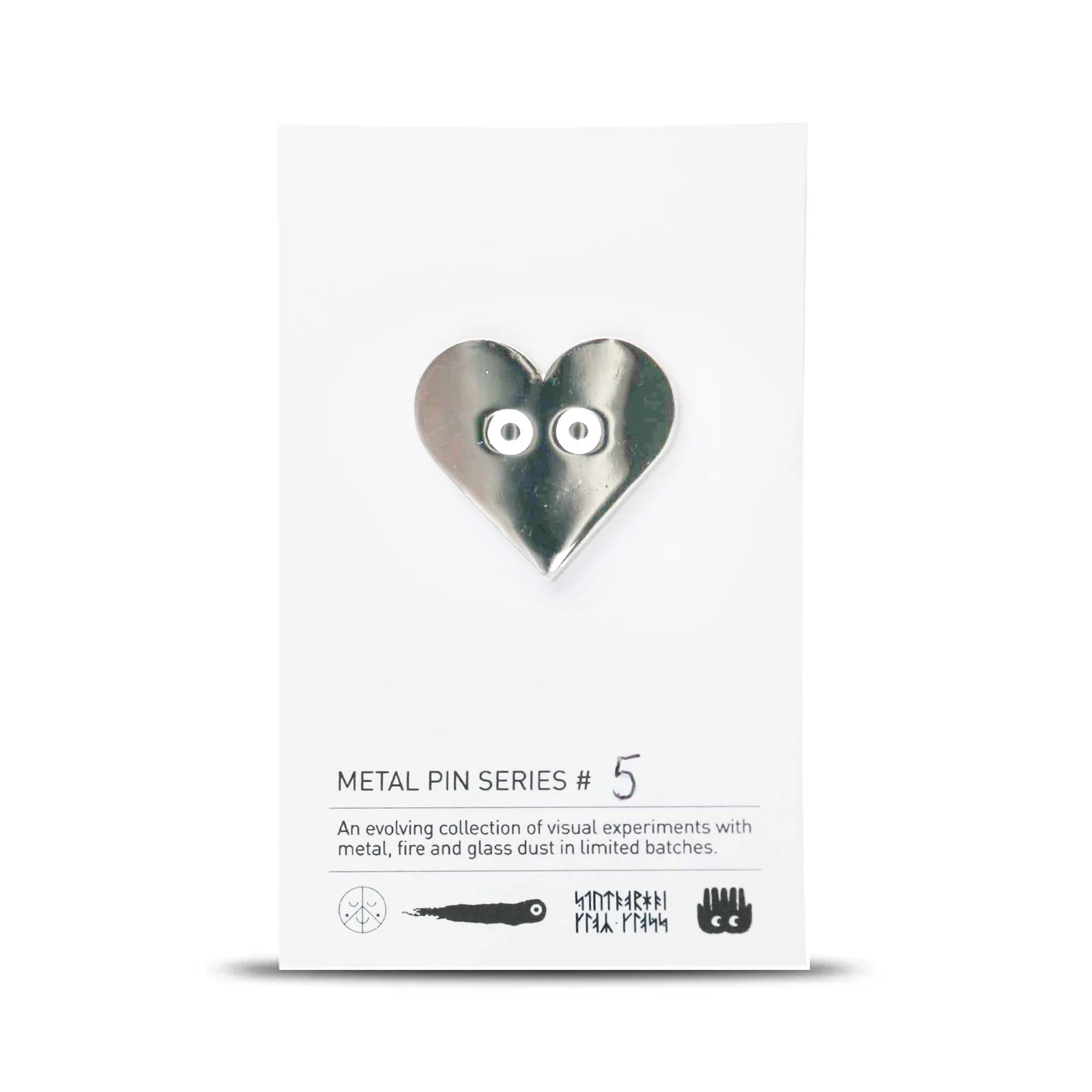 Pin Badge Silver Heart