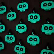 Pin Badge: Glowing Wizard Skull